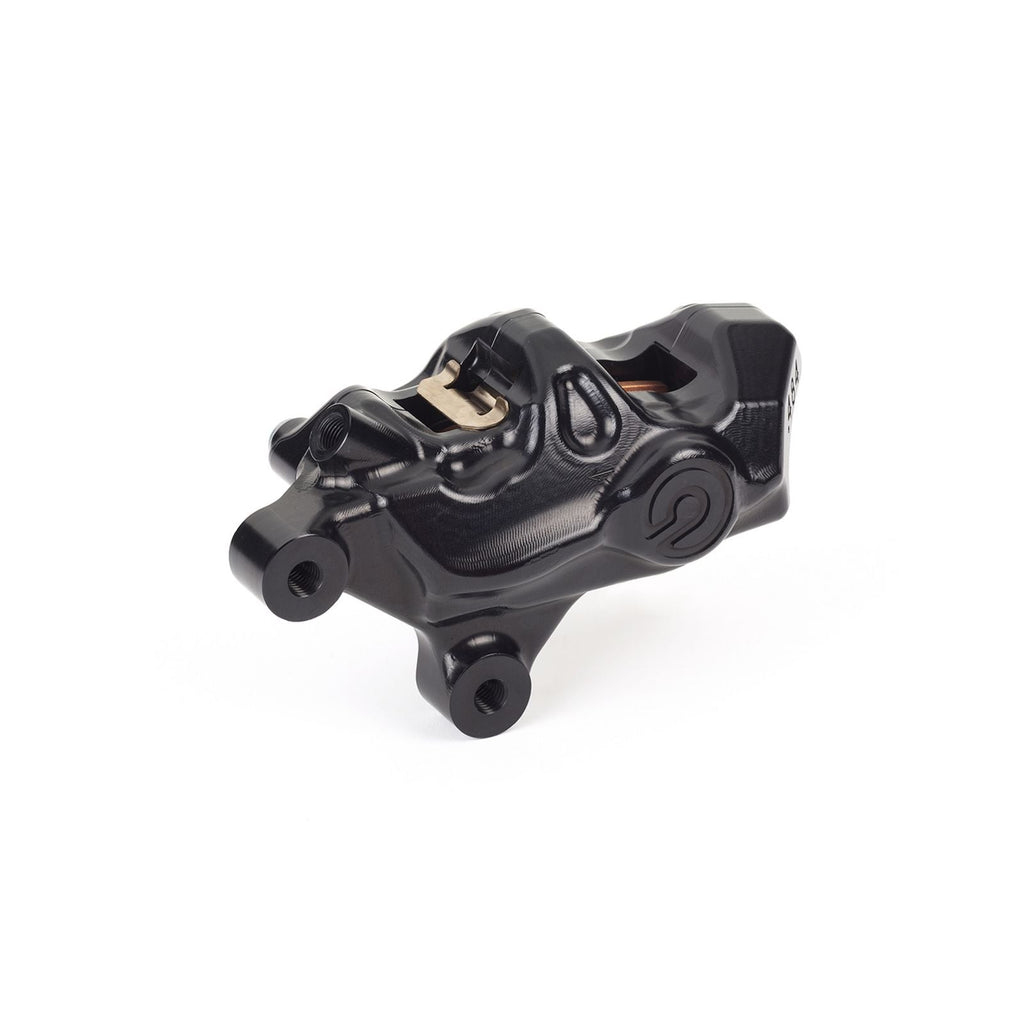 Brembo 484 Logonero 120B81469 black front left caliper angled detail view