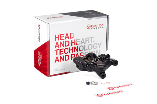 Brembo 484 Logonero 120B81479 front right caliper packaging and pictured accessories