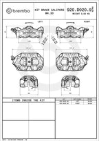 Brembo Stylema 920D02093 Black Right — technical dimensions and specifications