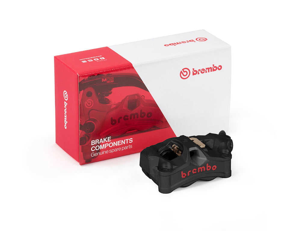 Brembo Stylema 920D02093 Black Right — caliper and packaging