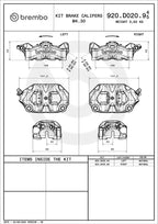 Brembo Stylema 920D02095 Silver Grey Right — technical dimensions and specifications